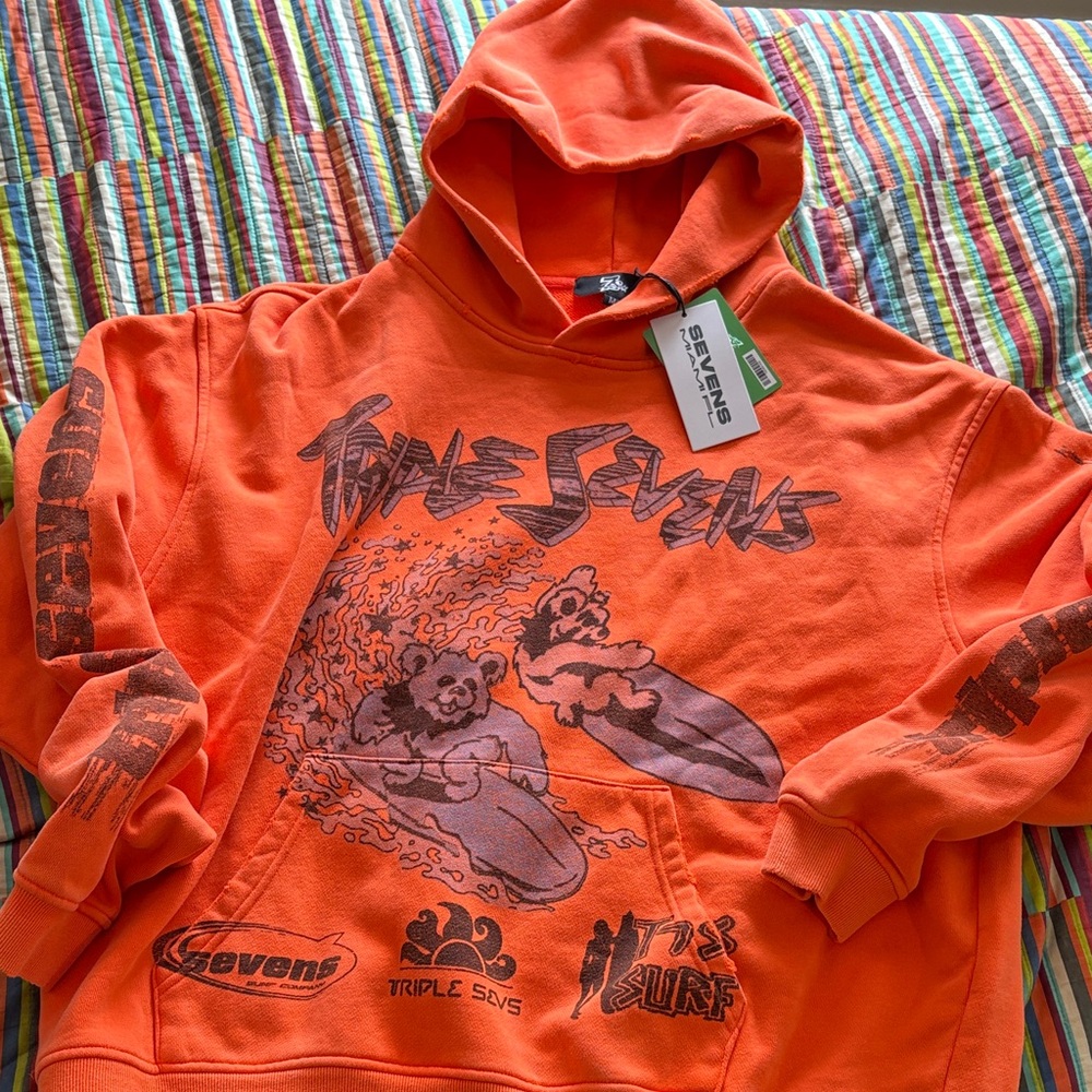 1/2 price sale Triple Sevens Dead bears Graphic Hoodie size medium oversized nwt
